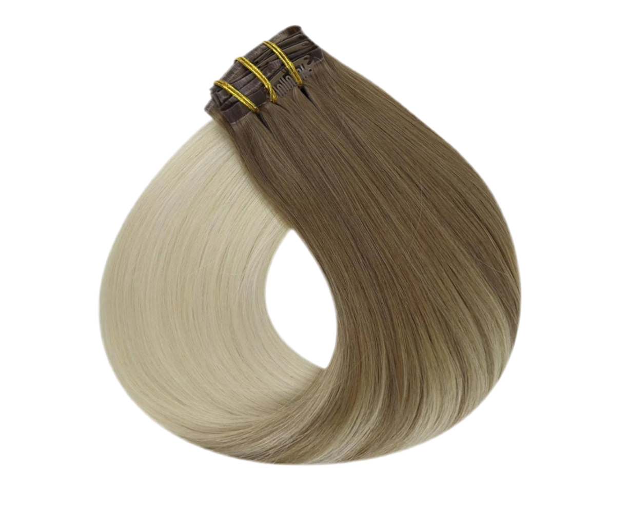 Clip In Extensions Cool Blonde Ombrè 8/60A