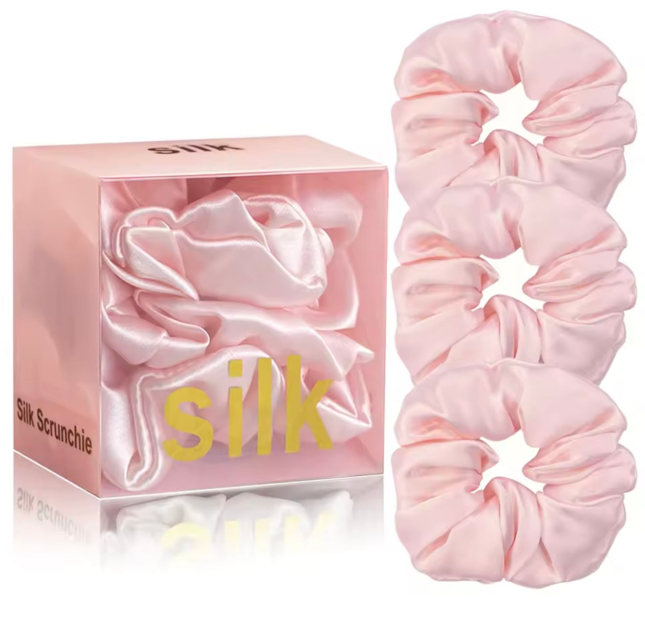 Mulberry silk scrunchies pink