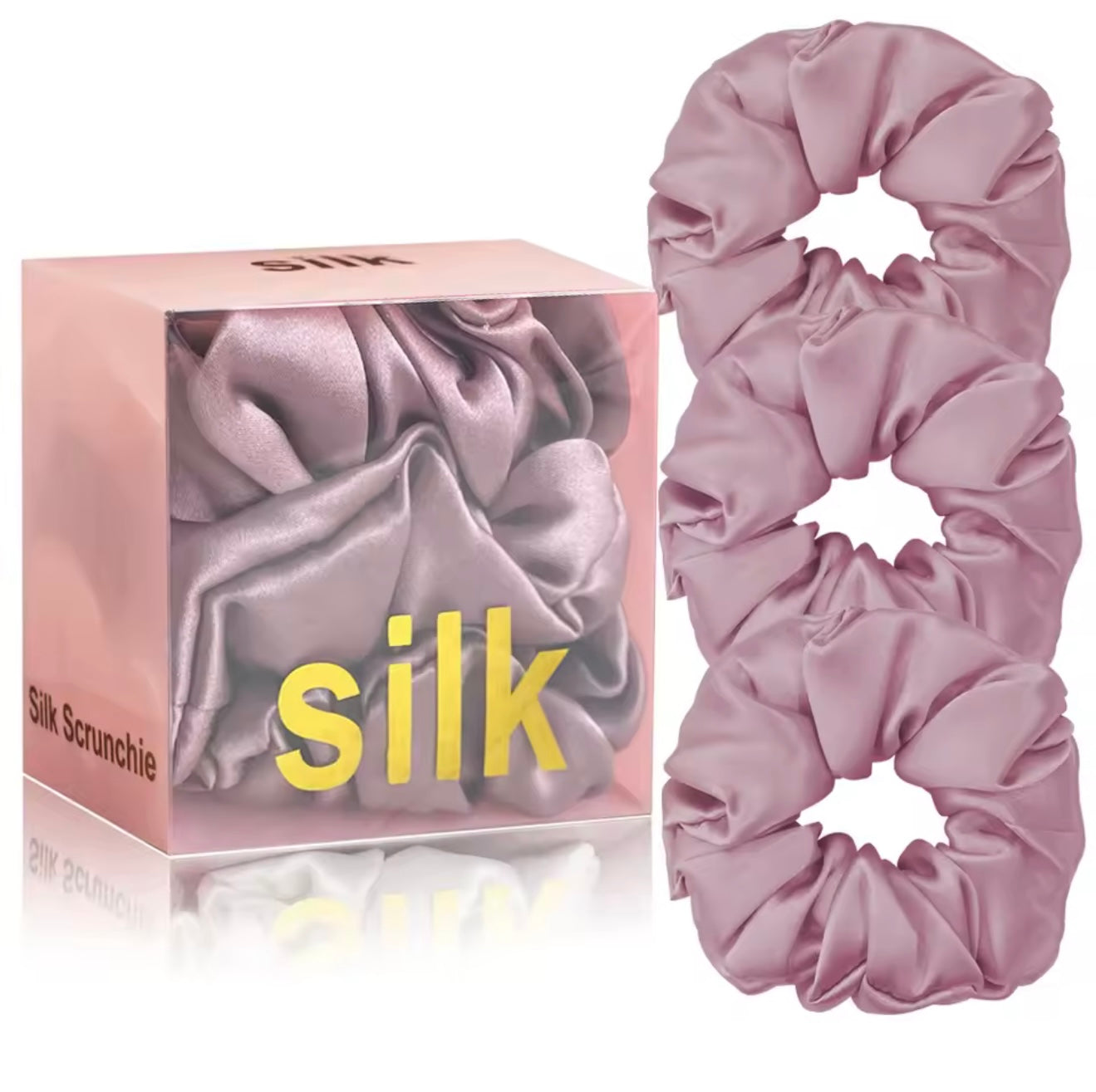Mulberry silk scrunchies lilac