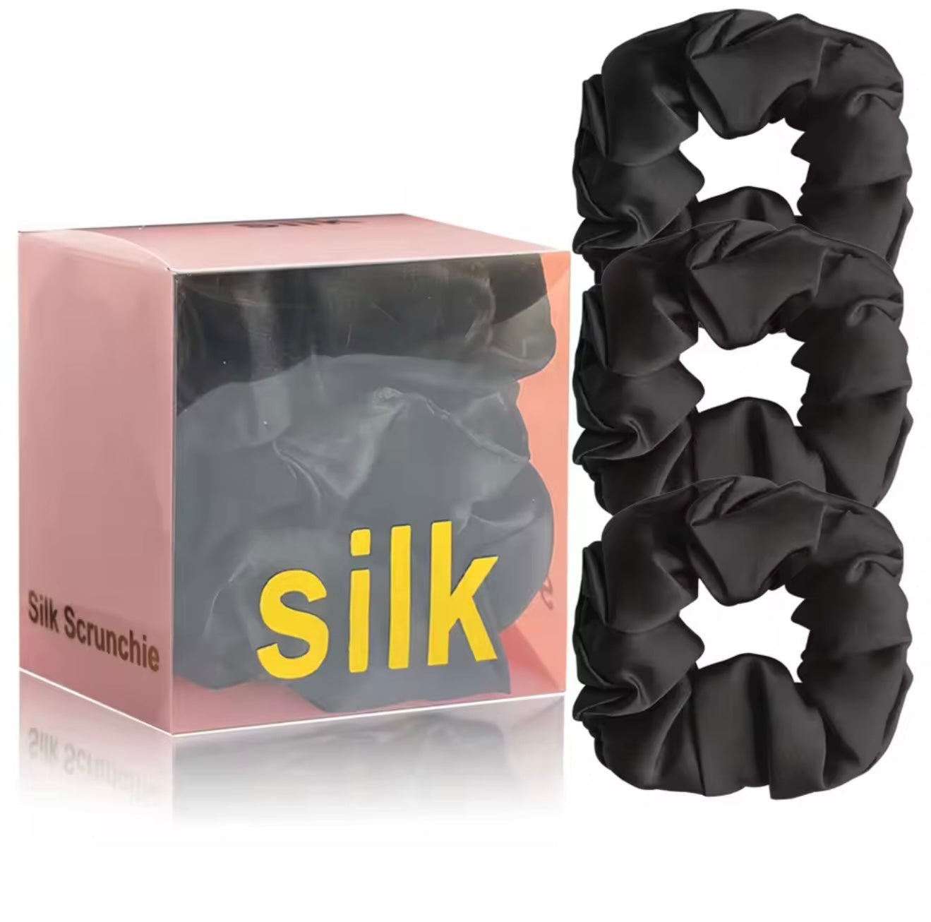 Mulberry silk scrunchies black