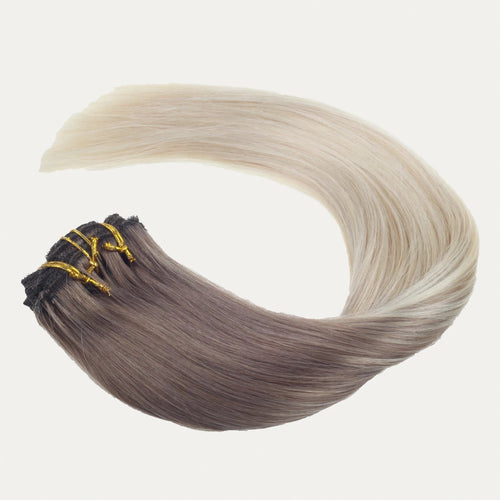 Clip In Extensions Cool Blonde Platinum Ombré #8/60 - Hairluxx&Co