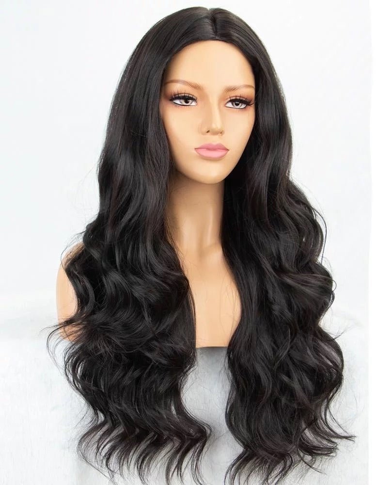 Frontal Lace Wig Long Dark Wave - Hairluxx&Co