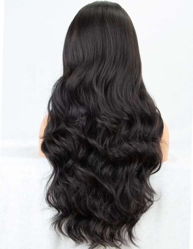 Frontal Lace Wig Long Dark Wave - Hairluxx&Co