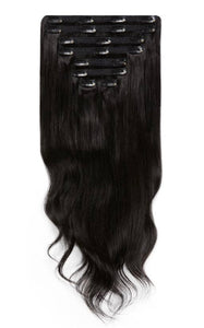 Clip In Extensions Jet Black #1