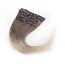 Load image into Gallery viewer, Clip In Ombré Brown Platinum Ash Blonde 8/60
