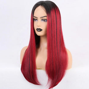 Frontal Lace Wig Red Ombré